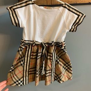 Burberry Girl's Rhonda Vintage Check Self-tie Dress In Beige Size 12 Months